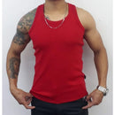 Regata Masculina Modelo Americano Ribana Canelada Algodão e Elastano VERMELHO