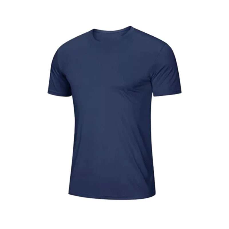 Camisa térmica manga curta masculina segunda pele proteção UV AZUL MARINHO